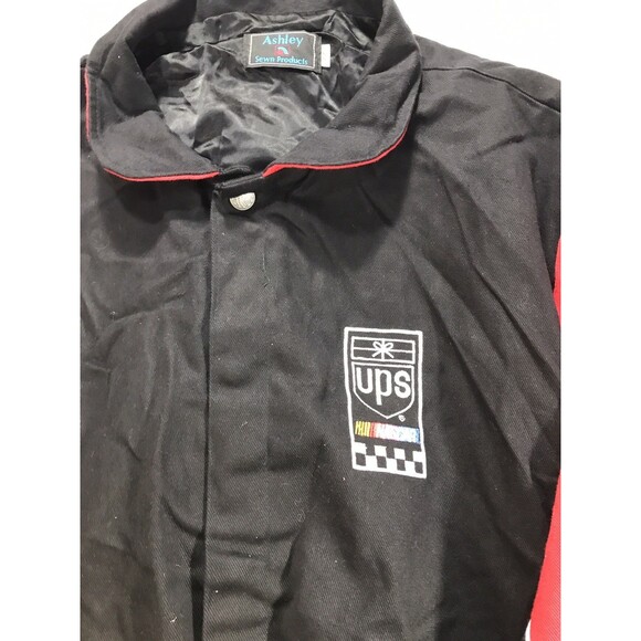 Vintage NASCAR 90’s Racing Jacket - Letterman Varsity -XXL - UPS  CUP - Black - Picture 6 of 10